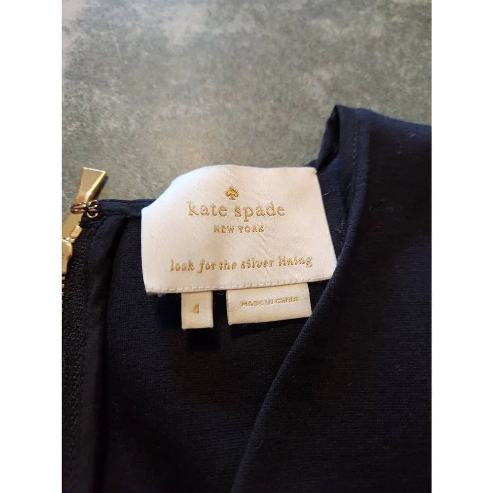 Kate Spade Black Ponte A-line Dress sz 4